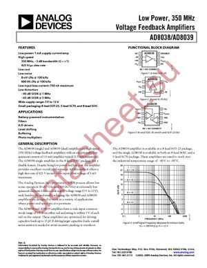 AD8038AR-REEL7 datasheet  